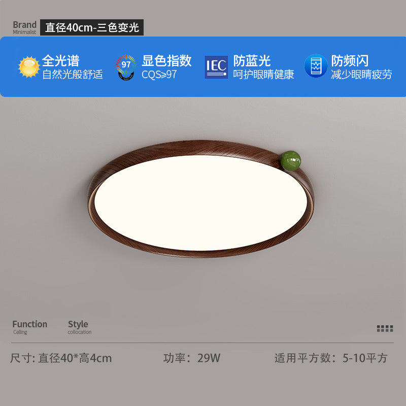 Wabi Sansi wind fruit lamp log wind bedroom ceiling lamp retro Japanese study eye protection children's room full spectrum lamp