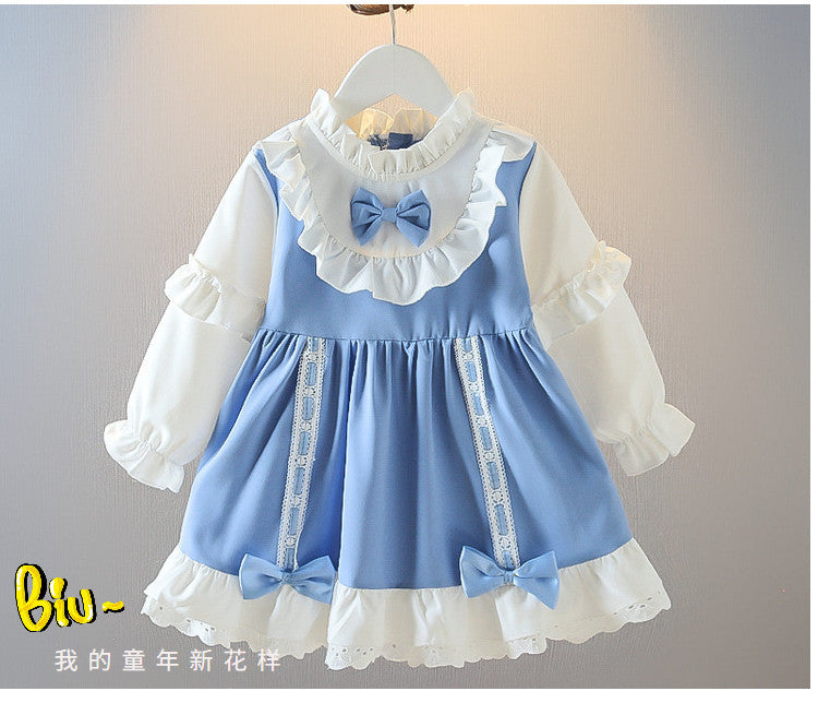 Girls' bowknot lolita dress - new spring/autumn  collection - sweet lace princess dress for little girls - dropshipping available