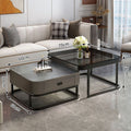Modern minimalist sintered stone coffee table - luxury, trendy, space-saving design for small living rooms - available in various sizes for creative home combinations