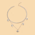 Multi-layered necklace wholesale fashionnew arrival aliexpress jewelry alloy devil's eye punk style hip hop pendant