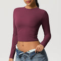 Naked-feel compression sports t-shirt - quick-dry, breathable long sleeve yoga top for pilates, running, and fitness