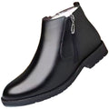 Men's winter warm cotton shoes - fleece lined, non-slip, casual high-top cotton shoes for men, elderly cotton shoes, men's leather cotton shoes for seniors