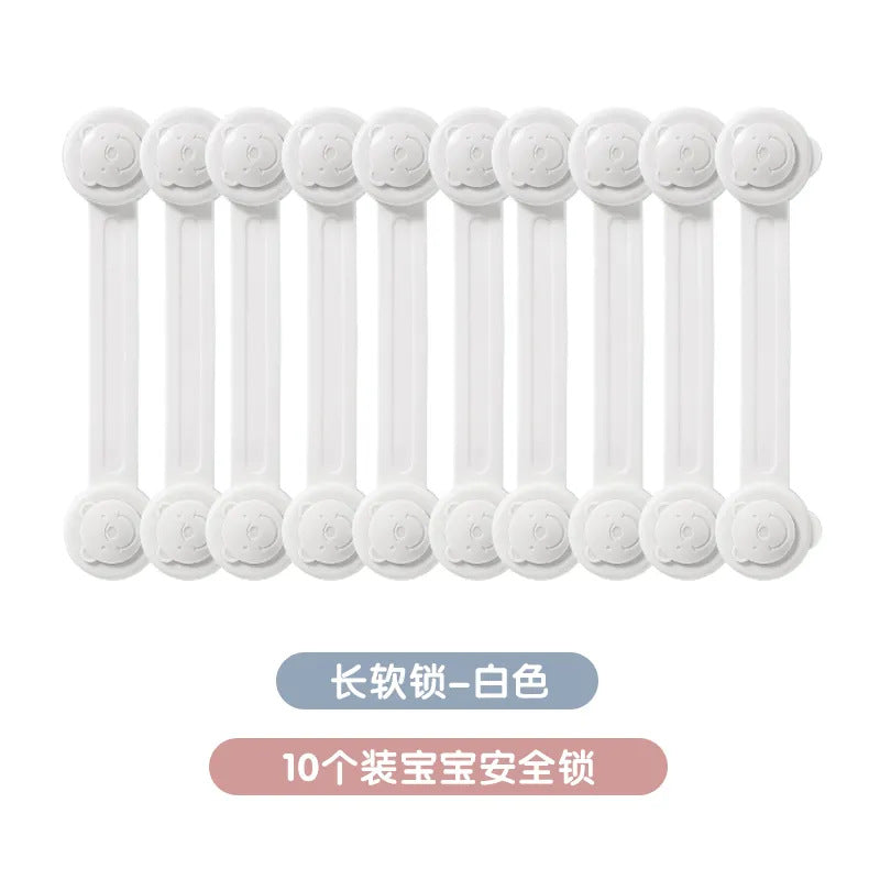 Wholesale double-lock child safety drawer locks - anti-pinch hand protection strips for baby safety - childproof door lock buckles & hook locks