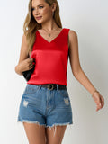 Real shot european and american cross-border women's spring and summer new arrival satin vest v neckcasual camisole shirt summer wholesale