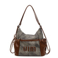 Casual retro large capacity tote bag women's 2025 new single/double shoulder backpack trendy versatile crossbody commuter bag