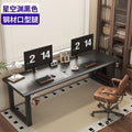 Solid wood large panel computer desk - desktop bedroom home office desk - extended length workstation - double gaming table