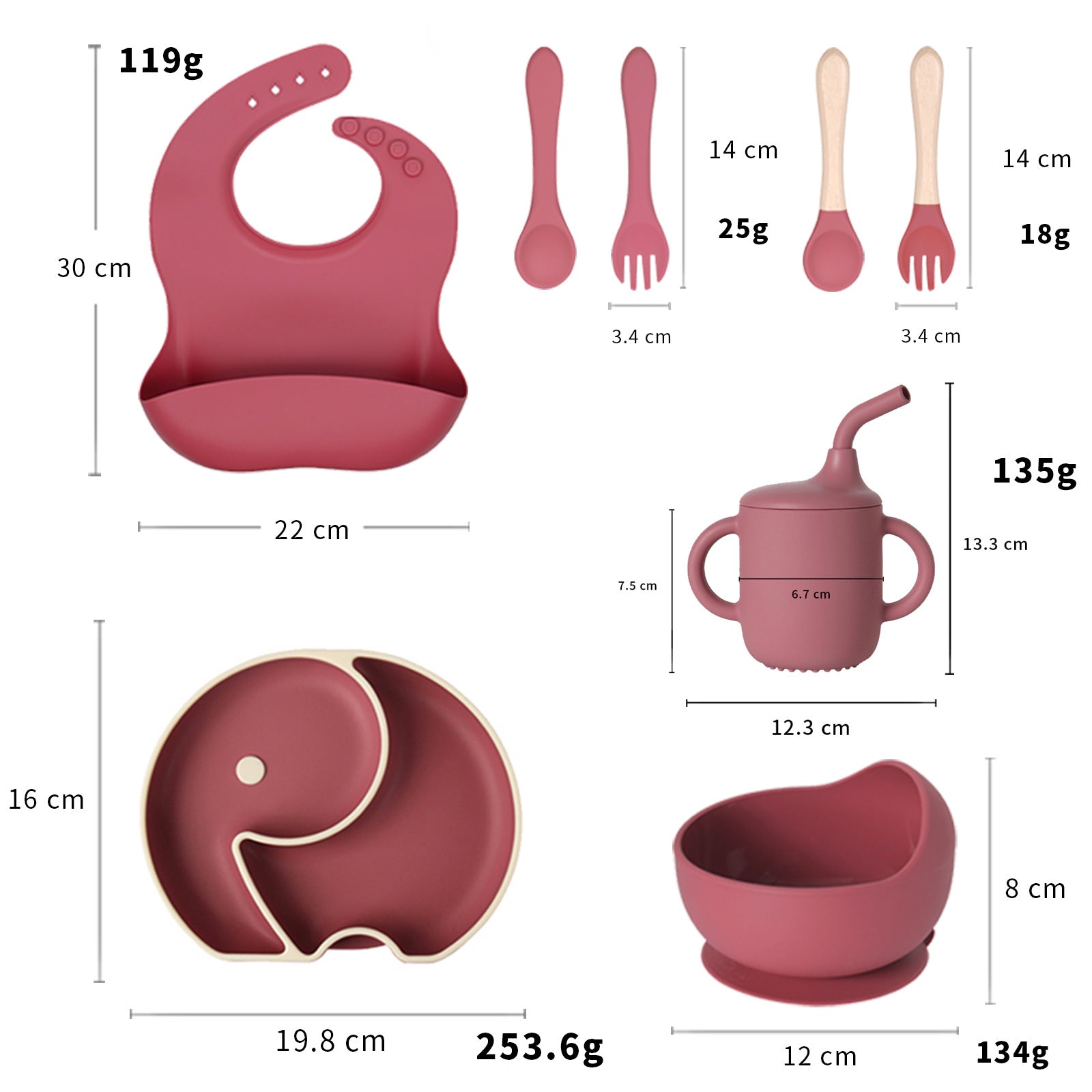 Cross-border baby silicone grid plate two-color plate with lid children's gift silicon feeding tableware set