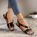 One-line flat bottom fish mouth sandals women's exportplus sizesummernew arrival open toe slip-on sandals in stock wholesale