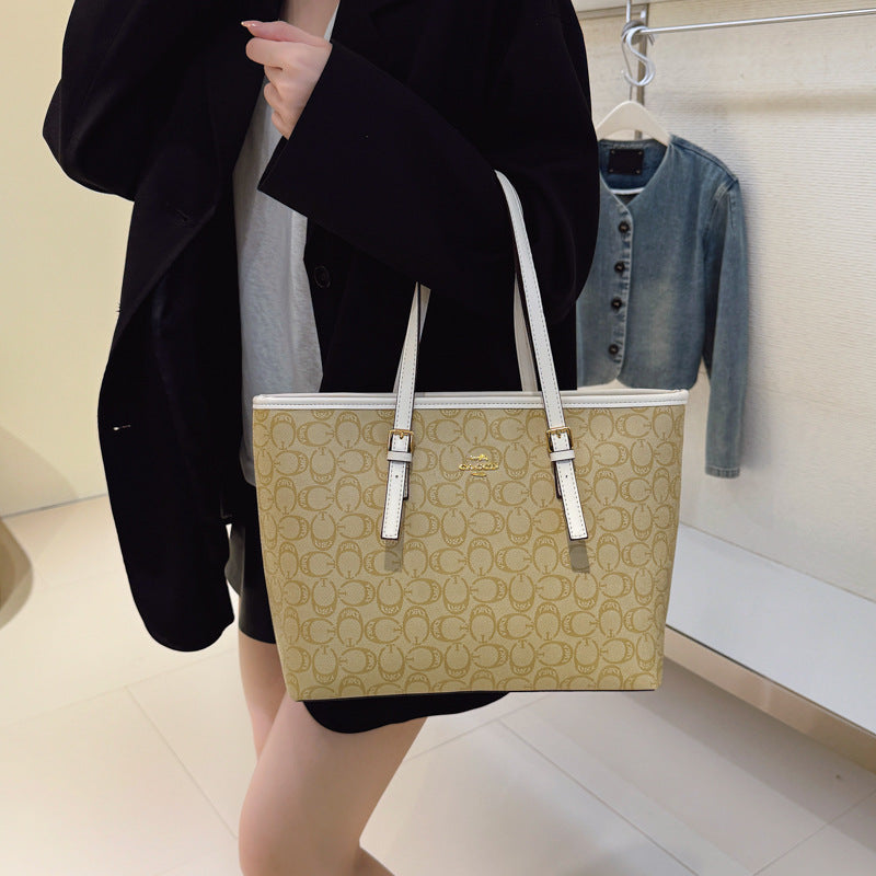 High-end, large capacity women's bag - 2025 new fashionable, versatile, commuter-ready handbag, tote bag, and shoulder bag