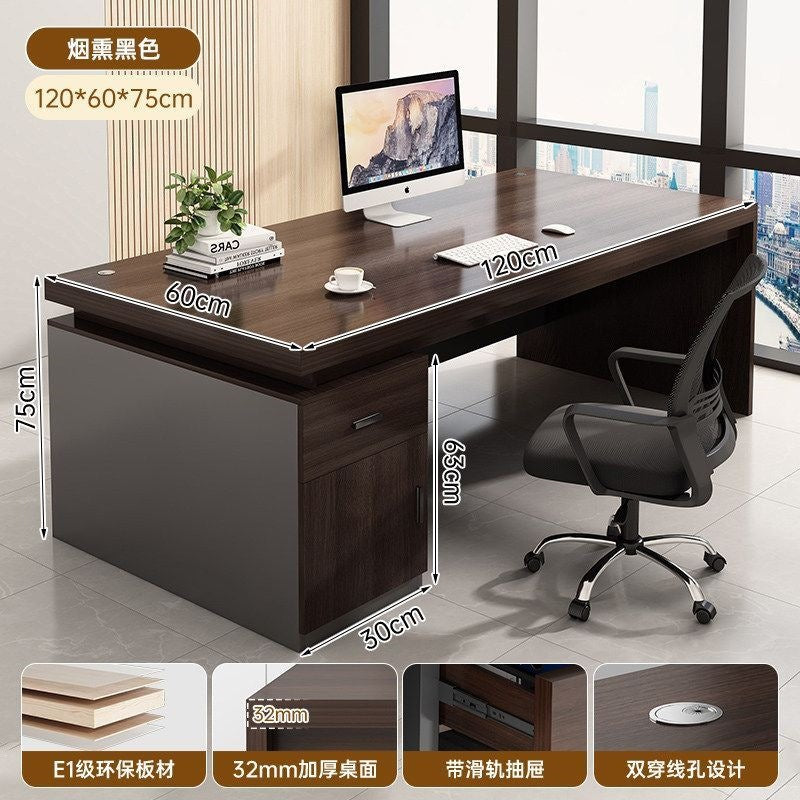 Modern home office desk computer table chair set - thickened desktop study desk - executive office writing desk