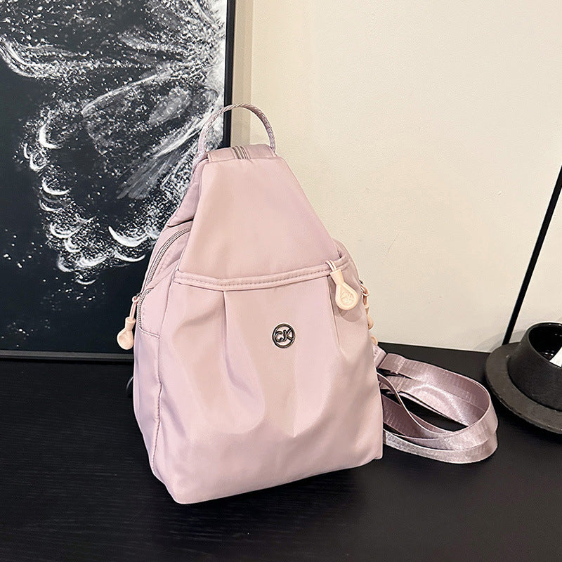 New fashionable women's washed cloth backpack, light and simple breast bag, versatile travel, large-capacity commuter bag wholesale