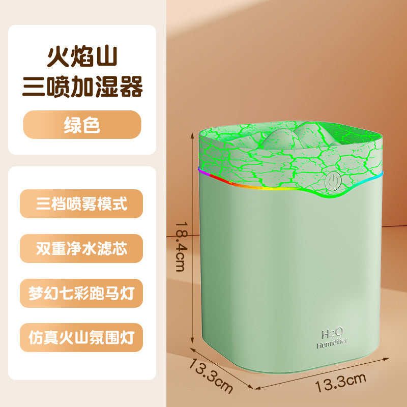 2l large-capacity humidifier, three-nozzle large fog volume for home hydrating colorful ambient light aromatherapy humidifier