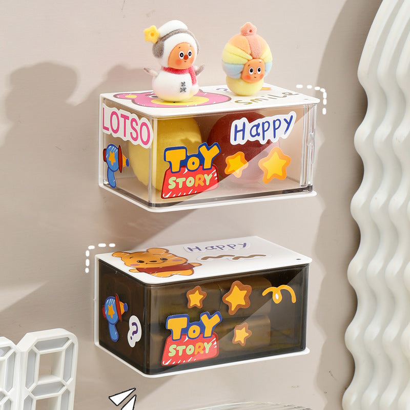 For homewall-mounted dustproof and moisture-proof rotate storage box office dormitory punch-free storage rack for home mirror cabinet storage box
