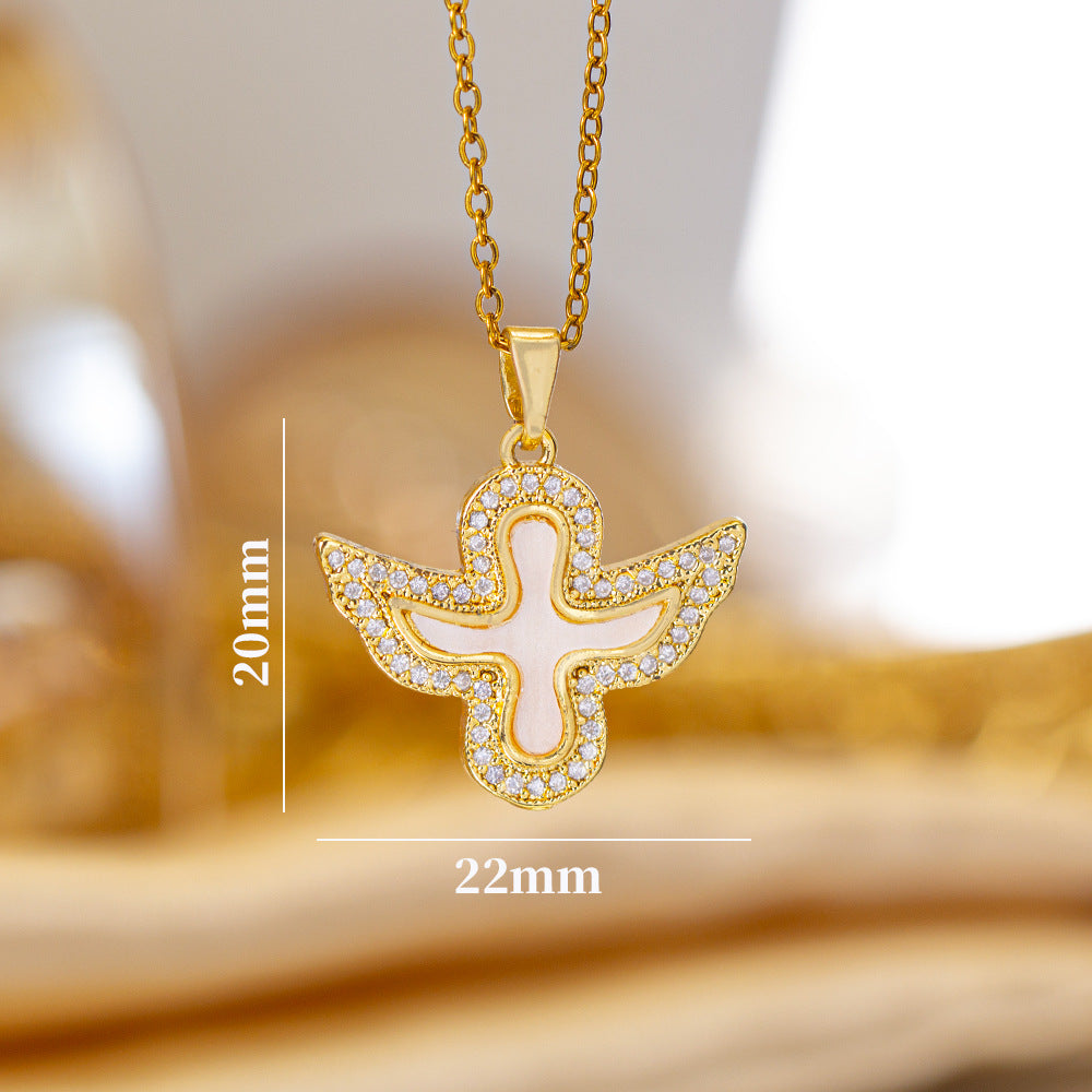 popular copper micro-embedded accessible luxury cross necklace for women fashioneasiest for matchelegant non-fading clavicle chain jewelry