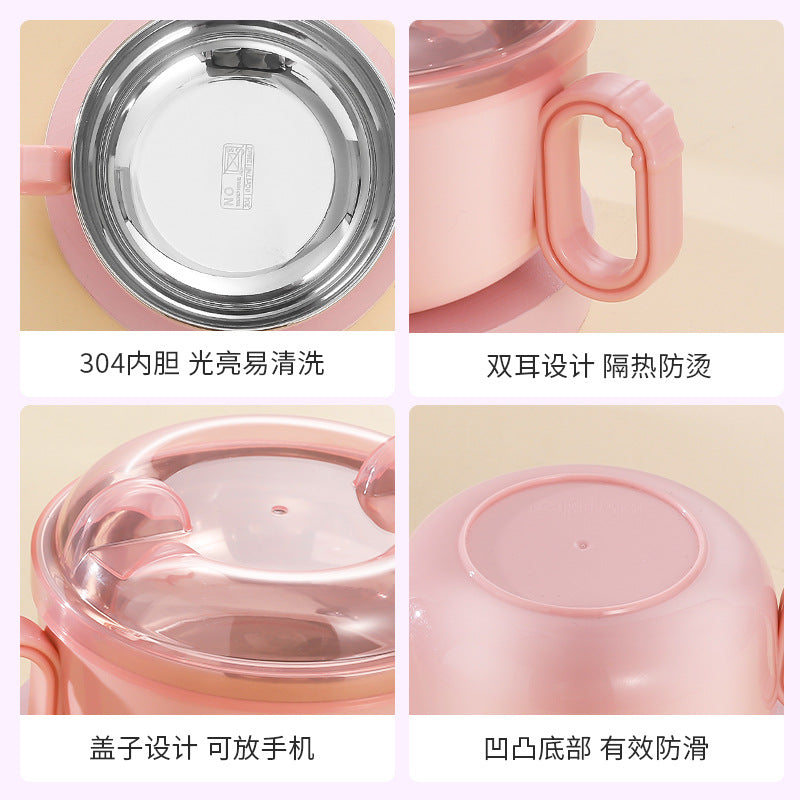 Baby food bowl - anti-drop, anti-scald, 304 stainless steel feeding bowl for infants and toddlers - perfect for on-the-go meals