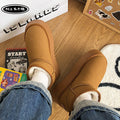 2025 new autumn/winter fleece-lined thickened bread shoes, versatile cotton shoes for women, thick-soled height-increasing non-slip warm snow boots