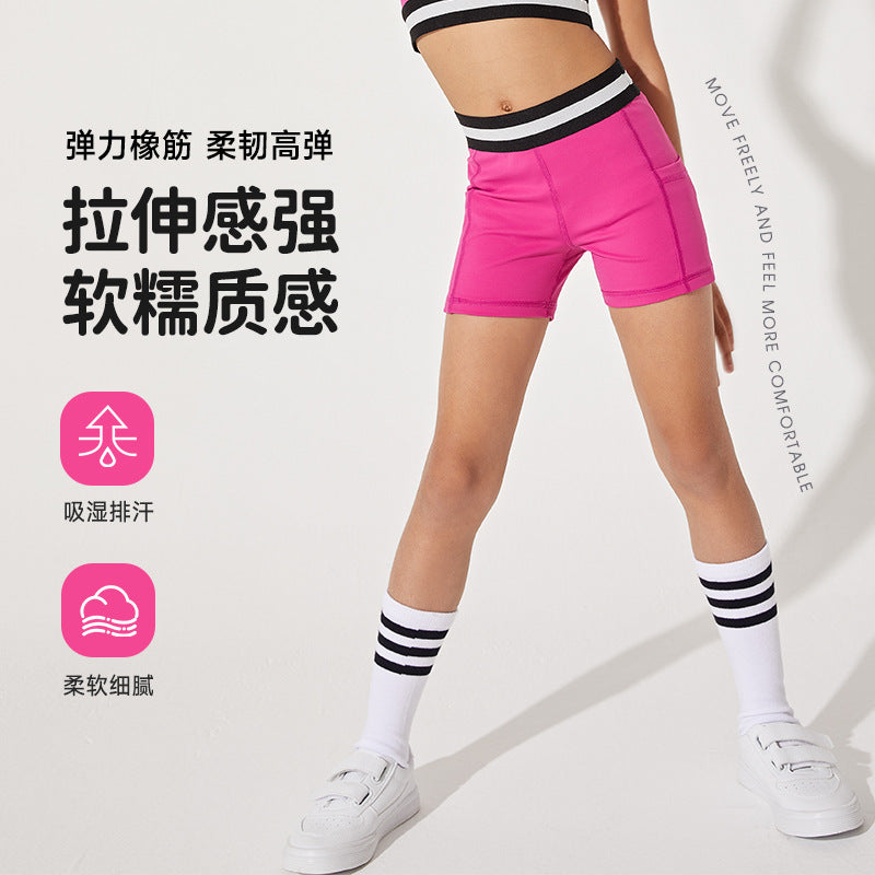 High-elasticity, skin-friendly activewear set for girls: quick-dry running, training, yoga, and workout shorts