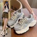 Thick sole dad shoes for women 2026new arrivalsummer thin mesh breathable mesh shoes heightenedcasual sneakers