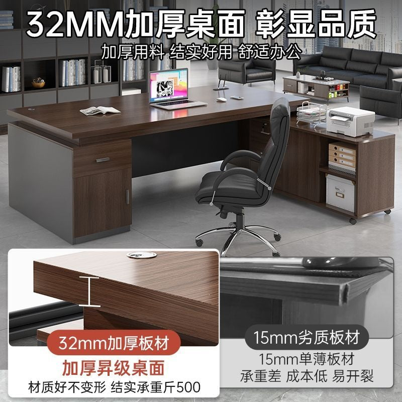 Office desk - minimalist modern manager desk, employee workstation, home computer desk, student study desk, executive desk