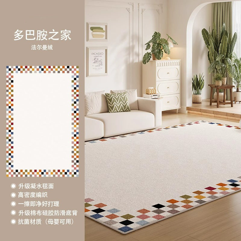 Distributed carpet living room new arrival cream style colorful dopamine no-wash and wipeable floor mat bedroom sofa coffee table floor mat