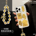 Suitable for apple 16pro transparent glue gold foil text mobile phone case iphone13/15 acrylic protective cover 12