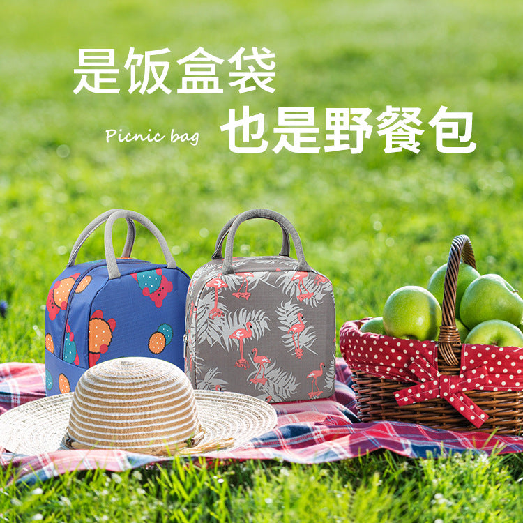 Customized lunch box waterproof portable thermal insulation bag aluminum foil large-capacity lunch box office workers storage with rice bento bag custom