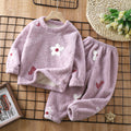 Baby & toddler plush warm pajama set - autumn/winter cartoon cute sleepwear loungewear for boys & girls
