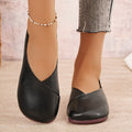 plus size soft leather flats women's  spring & fall new arrival non-slipplaid two-wear casualretro beanie shoes for women