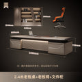 [lighting + plug-in box] 2.4m president's desk + 2.4m back cabinet + president's chair