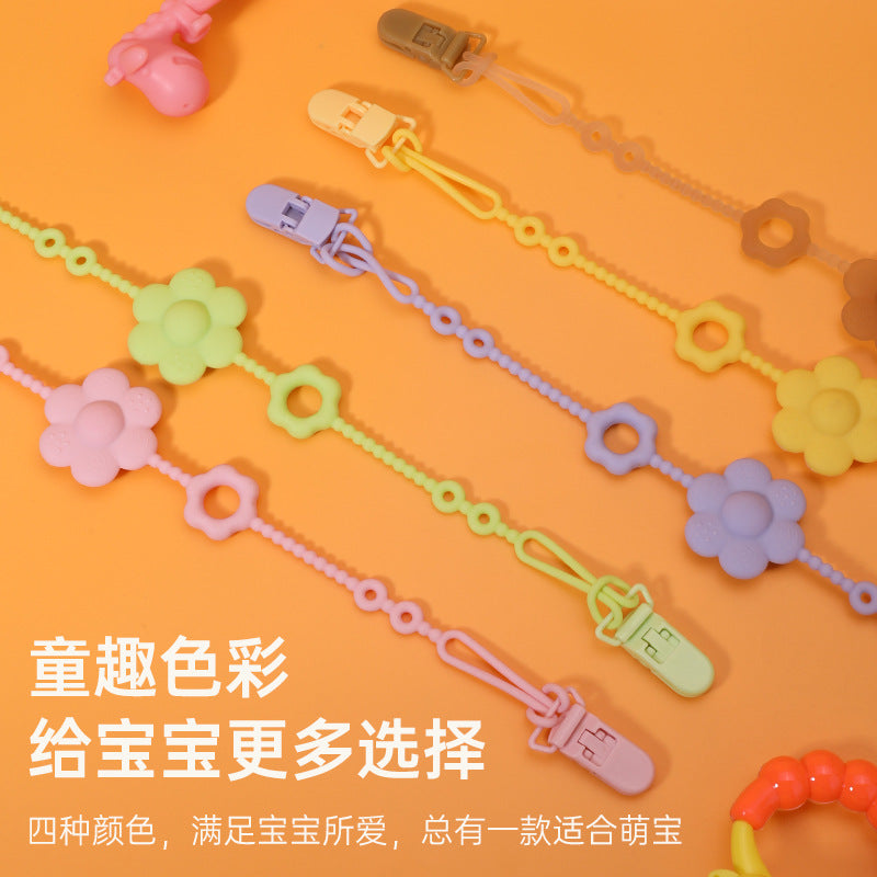 Directly from the manufacturer, infant pacifier silicone chain buckle pacifier chain clip, infant silicone anti-drop chain
