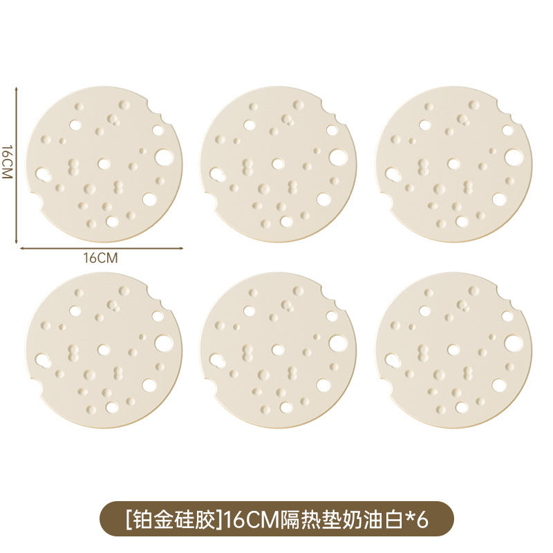 Silicone insulated placemat - cream style table protector, bowl mat, plate & pot holder, premium coaster, high-temperature resistant placemat