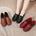 Spring & fall flats ladieswear shoes soft bottom middle-aged and elderly women's flats leather shoes non-slipeasiest for match work shoes slip-on grandma shoes