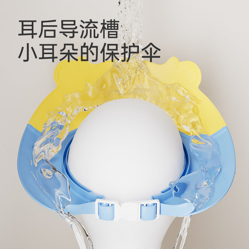 Baby shampoo shield - waterproof bath visor for infants & children - ear & eye protection - collapsible