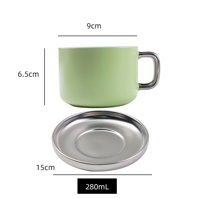 Scandinavianins creative ceramic coffee cup high-grade high-looking electroplated afternoon tea milk cup drinking ceramic cup
