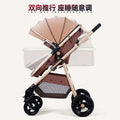 Baby stroller, lightweight, full-coverage, sit-down and lie-down mesh, breathable, one-click folding, high-view stroller with four wheels