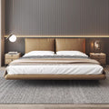 Master bedroom floating king size bed 1.8m upholstered high-end elegant wedding bed italian minimalist double genuine leather bed