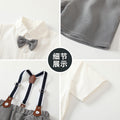 Korean style boys' formal wear  summer new collection: gentleman's two-piece outfit - white short-sleeve shirt and shorts set for special occasions