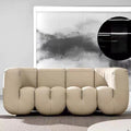 Swiss genuine leather designer modular artistic mid-century modern sofa
