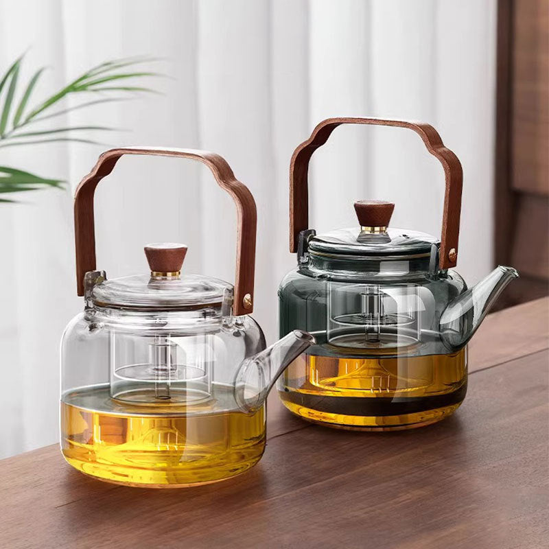 Tea kettle thickened glass handle kettle large capacity tea maker steaming all-in-one health-preserving kettle electric ceramic stove bubble tea kettle