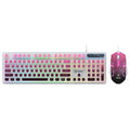 Dou ni mt100 wired mechanical feel keyboard and mouse combo - rgb backlit metal panel with breathing light