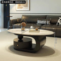 Accessible luxury italian slate coffee table cream style tea table tea table for home living room popular popular simple rental house coffee table