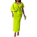 D395 party dressexport women's sexy big bow slit dress hip skirt fashiondress