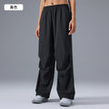 Loose straight-leg casual pants women's waist drawstring jogger pantsworkwear sports pants running fitness paratrooper pants d25087