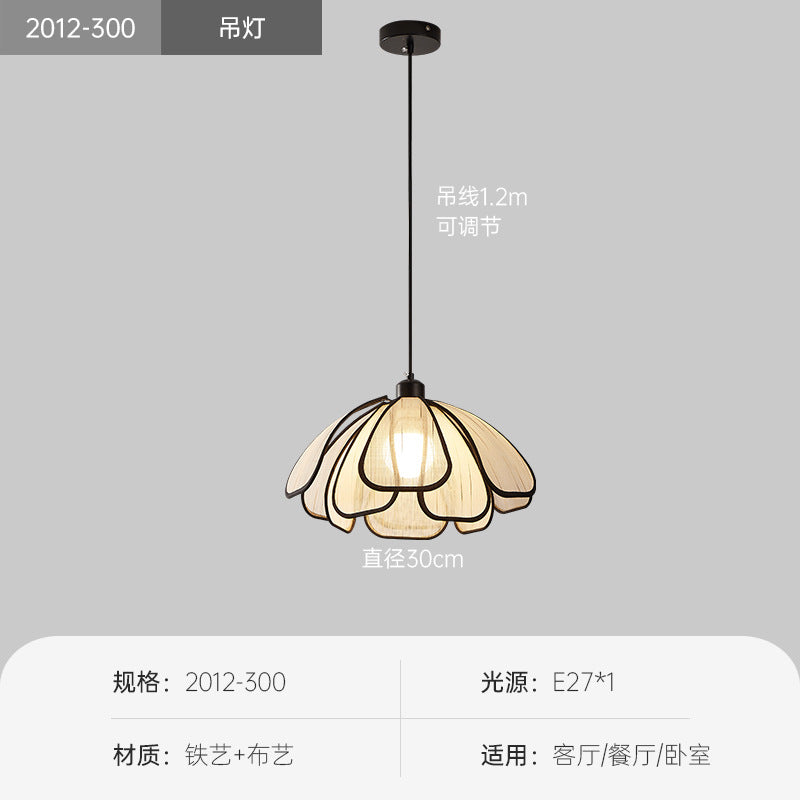 Wabi-sabi French retro restaurant creative chandelier petals Japanese American medieval living room bedroom dining table lamps