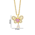 [titanium steel] hollow butterfly tassel light luxury elegant full diamond necklace women's gorgeous high-end easiest for matchsweater chain jewelry