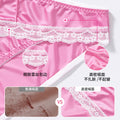 New arrival cross-border plus size women's underwear low waist plaidsexylacesatin light women's briefs