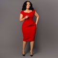 C8529  foreign trade women's clothing  new short-sleeve fashionable elegant bodycon pencil skirt african dress