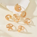 Wholesale 18k gold ring sets - european & american cross-border jewelry, women's ocean-inspired, unique, statement stackable rings with designer flair