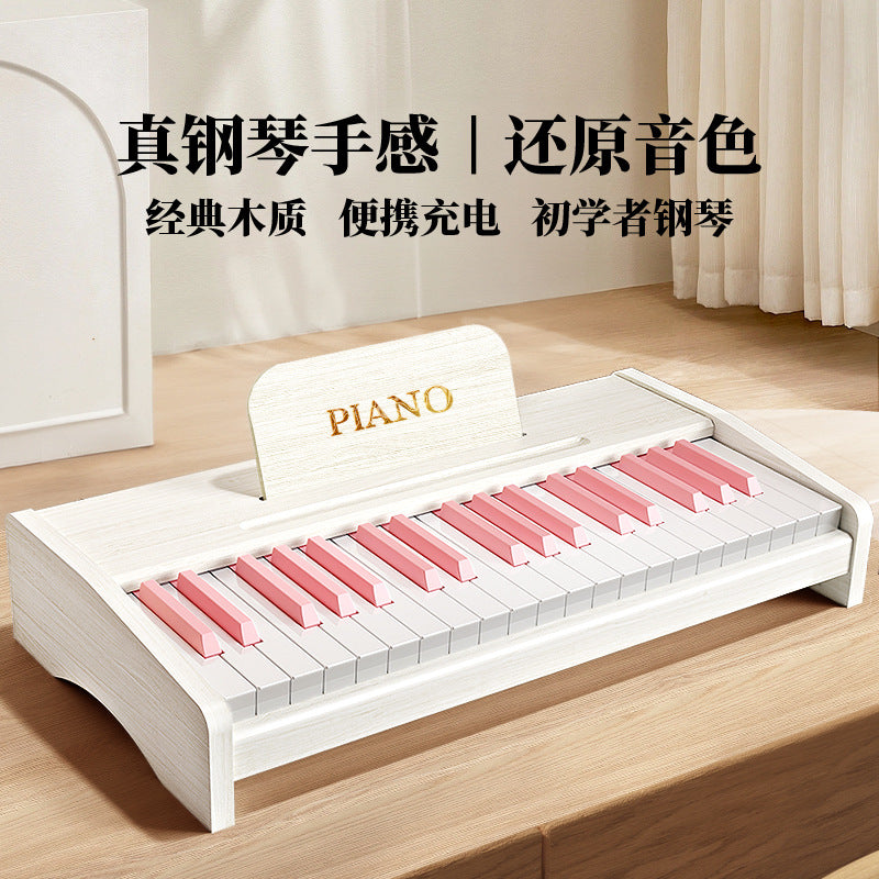 Household wooden mini piano kids electronic keyboard beginner girl baby infant toddler first birthday boy toy gift