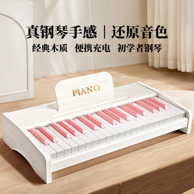 Household wooden mini piano kids electronic keyboard beginner girl baby infant toddler first birthday boy toy gift